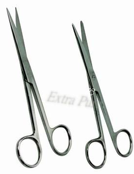 不銹鋼解剖剪刀(一邊半圓，一邊尖頭)